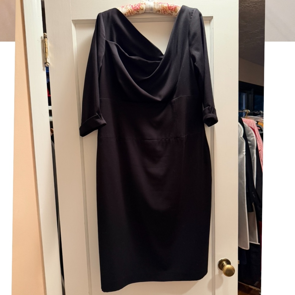 Black Halo Elegant Black 3/4 Sleeve Dress